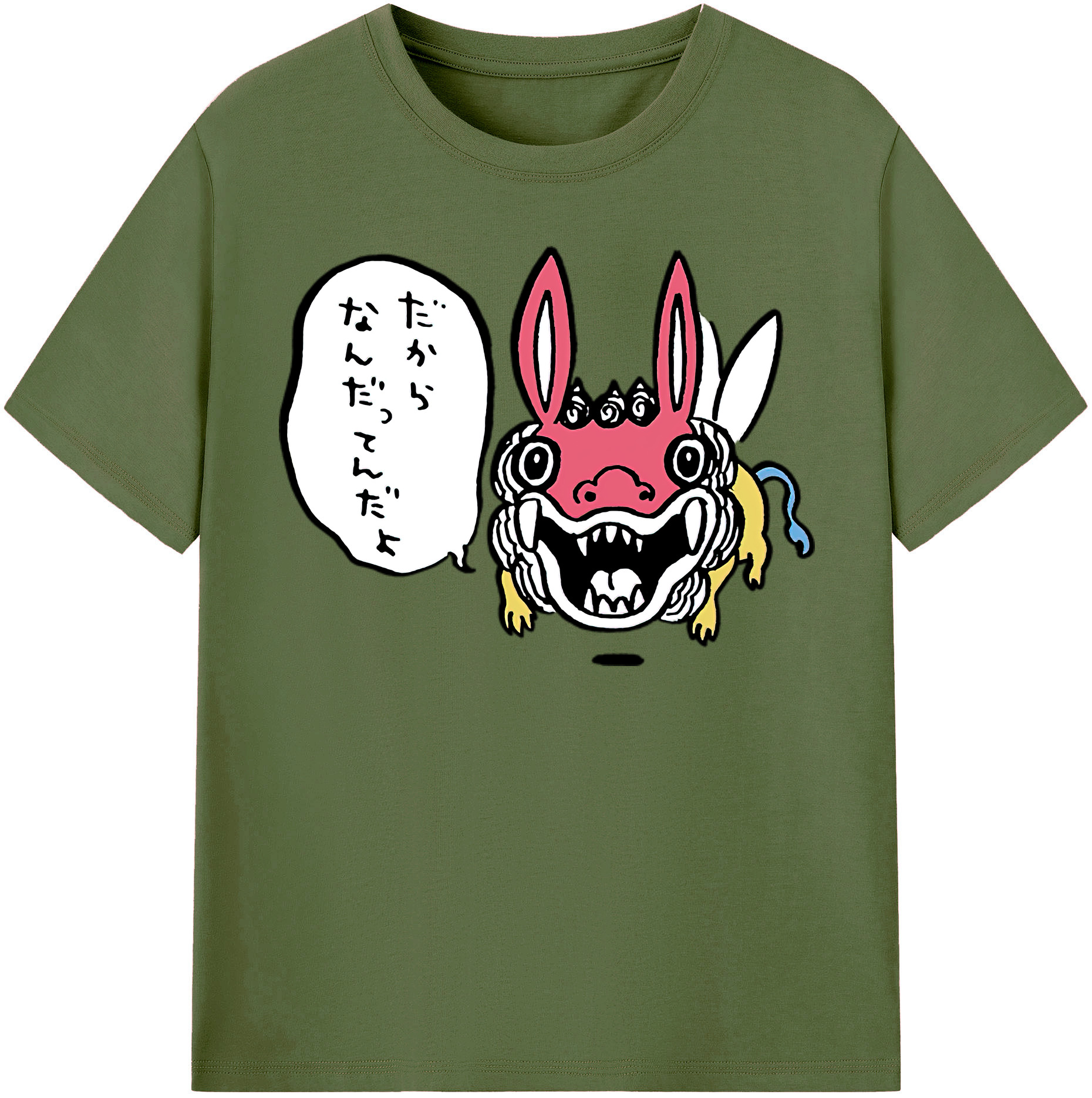 （画像用） ちいかわ でかつよ Chii-kawa Dekatsuyo 綿100％半袖Tシャツ（フロントプリント）